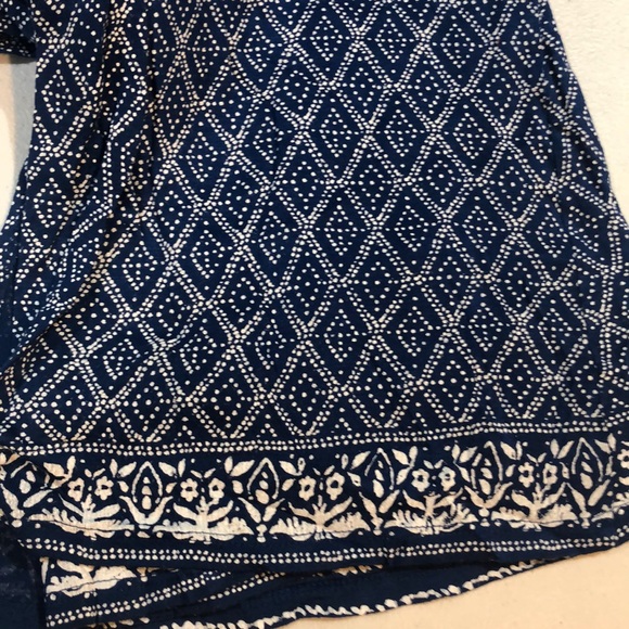 New Lucky Brand Blue Border Maxi Dress Size L - Picture 5 of 6
